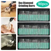 90Pcs Diamond Burr Bits Drill Set Rotary Multi Tool Accessories Kit US Ship