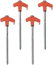 20PCS Ground Anchors Screw in Tent Pegs Camping Heavy Duty Tent Stakes Stainless Steel Threaded Tent Spikes