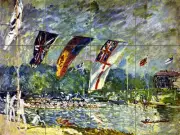 Art Alfred Sisley Regattas Kitchen Mural Ceramic Backsplash Tile #2319