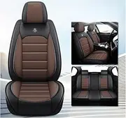 DELPOS Car Seat Covers Universal Full Set Accessories for Chrysler Grand Voager Chrysler Grand Voager Phev 300C 200C Sebring 200 City and Country Car Accessories, Black coffee