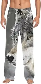 [XYMZR] Wolf Winter Snow Men's Pajama Bottoms Lounge Pajama Pants Sleep Bottoms with Pockets for Men S