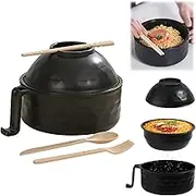 Large Instant Noodle Bowl Set 32oz Microwave Safe Kitchen Utensils for Students Includes 6 Piece Set with Strainer Lid Handle Bowl Fork Spoon Chopsticks and Storage Case Ideal for Quick Meals