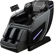 [HOMASA] 4D Massage Chair Zero Gravity Full Body Shiatsu Electric Recliner Heated Foot Massager Airbag Bluetooth Speaker Grey