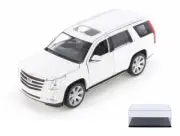 DIECAST CAR & DISPLAY CASE 2017 CADILLAC ESCALADE WHITE WELLY 24084/4D 1/24
