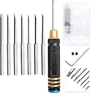 Hobby Knife Blades Set 0.1mm 0.2mm 0.4mm 0.6mm 0.8mm 1.0mm 2.0mm with Handle Hobby Building Tools Craft Set for Basic Model Building, Cutting, Repairing and Fixing