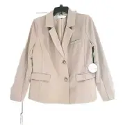 New Petal + Pup Rikki Sand/Beige Lined Blazer Jacket Women's Sz Large