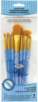 Crafter's Choice Gold Taklon Oval Brush Value Pack 7/PkgRCC405