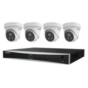 Hikvision 8MP Acusense 4 x Outdoor Turret With Strobe & Siren + 8CH NVR CCTV Kit