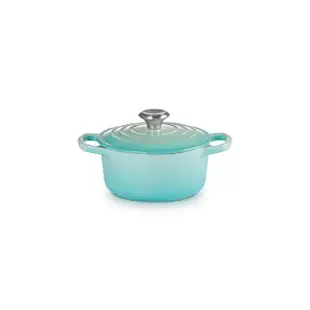 【Le Creuset】典藏琺瑯鑄鐵鍋圓鍋 18cm(薄荷綠-鋼頭)