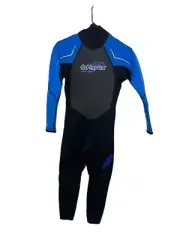 NWT Hyperflex JUNIOR Access Full Body 3/2mm Back Zip Wetsuit, Black / Blue 14 *