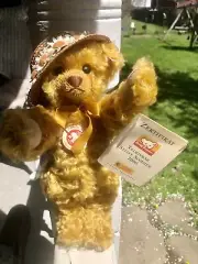 miniature steiff jointed Mohair vintage bear “sommer” All Tags Unused