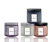 bulk 12 Glass Jar Scented Candle Sunflower 240G 4 Assort