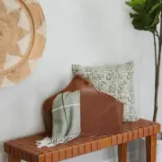 Litton Lane Magazine Racks Medium Modern Style Magazine Holder in Leather Brown