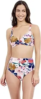 [Profile by Gottex] Melody Women's Floral Print Sweetheart Twist Bikini Bra Top with Soft Cups and Adjustable Straps