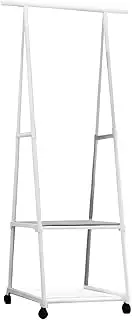Clothing Rack, Triangular Rolling Clothes Organizer with Wheels, Easy to Assemble Rod Clothing Garment Rack, Multifunctional Multi Layer Movable Storage Rack for Hanging Clothes