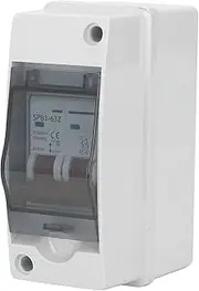 RIZGHWOY Solar PV Waterproof DC Disconnect Switch with Circuit Breaker for Thunder Protection, IP65 Distribution Box for Outdoor Use - DC500V, Suitable for Solar System Installation (20A)
