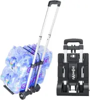Folding Hand Truck Aluminum Trolley,Small Dolly, Foldable Roller Shopping Cart C