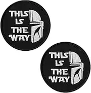 2 Pieces This is The Way Mandalorian Helmet Mask Tactical Star War Bounty Hunter Patch Funny Morale Military Emblem Embroidery Hook and Loop Patch for Jacket Backpacks Clothes Vest Uniforms