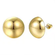 [TONLUYAX] Gold Silver Half Ball Stud Earrings High Polished Round Earrings Trendy Jewelry for Women Girls 20mm/18MM/16MM/12MM balls