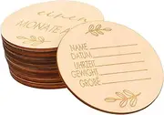 Abaodam 16pcs Baby Milestone Cards Wooden Monthly Cards Prop for Newborns Capture First Year Memories Safely