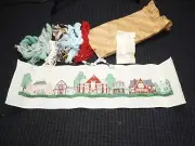 NOS Vtg 1980 Birmingham Michigan Landmarks Hand Painted Needlepoint Canvas Yarn