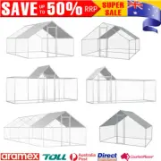 Chicken Coop Hen Animals Run House Pet Cage Galvanised Steel Poultry Hutch Nest
