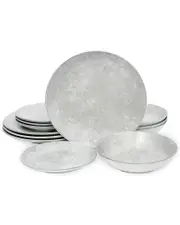 Godinger Wingate Pearl Porcelain 12pc Dinnerware Set, Service For 4