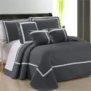 Home Fashion Two-Tone Embossed Charcoal 6 Piece Comforter Set