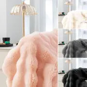 Throw Blanket Super Soft Faux Fur Throw Blanket Warm Cozy Fluffy Blanket ☎