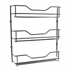 NEW ENTREE CHROME 3 TIER SPICE RACK Herbs Spices Holder Cupboard Door Wall Mount