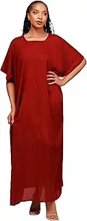 [Kushetic] Plain Baati, African Dress for Women, Maxi Dress, Kaftan, Bata & Moo Moo Casual Dresses for Women (52-Inch Long)