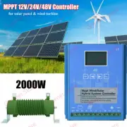 2000W Solar Wind Hybrid MPPT Charge Controller LCD 12V 24V 48V APP Bluetooth
