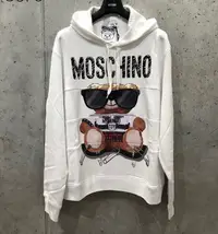 在飛比找Yahoo!奇摩拍賣優惠-Moschino 正面大墨鏡熊🐻 連帽上衣