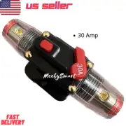 30 Amp In-Line DC Circuit Breaker Solar/Audio/Car/RV 30A/30AMP Fuse 12V/24V US