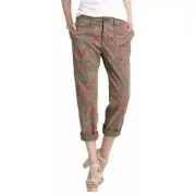 Anthropologie Current/Elliott Army Pant Cabbage Rose 28 NWT chino cargo