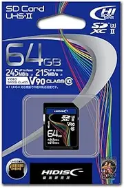 HIDISC 64GB Super Speed SDXC Card for CLASS10 UHS-II, U3, V90 HDSDX64GCL10U3JP3V90