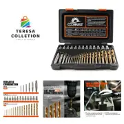 Versatile 35-Piece Extractor and Left Hand Drill Bit Kit for Maintenance Needs