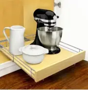 Slide Out Wood Cabinet Organizer - Pull Out Under Cabinet Sliding Shelf - 20 in.