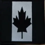 CANADA Flag Patch 4" x 4" W/ VELCRO® BRAND Fastener Black Border Black & White