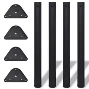Adjustable Table Legs 4 pcs Black 710 mm vidaXL