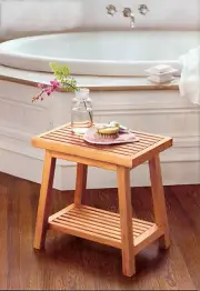 18" A GRADE TEAK SIDE TABLE BATH STOOL END SHOWER BENCH PATIO SPA OUTDOOR INDOOR
