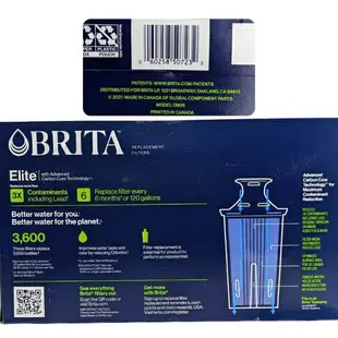 【現貨促銷】Brita Elite 藍色 圓形濾芯 (拆售裸裝2入) 每顆可用6個月 過濾454L 3倍長效 濾水壺替換濾心 2023年後製