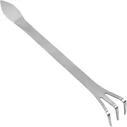 Root Rake - Stainless Steel Bonsai Tool,with Ergonomic Handle, Double-Head, Multi-Functional Gardening Supplies for Loosening and Compacting Soil