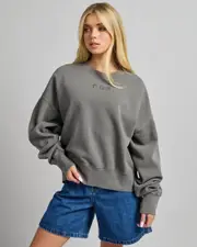 [Fox] Fox Women's Wordmark Ov Fleece Crew Sweatshirt in Pewter Grey Size XL XL Pewter Grey