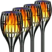 Solar Torch Lights with Flickering Flame, 96LED 4 Pack Flame Solar Lights Out...