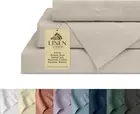 Linen Home 100% Cotton Percale Queen 4pc Sheet Set, Silver (taupe), Cool Linen