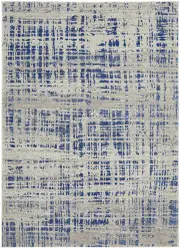 Mystique Navy and White Crosshatch Rug