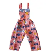 Age 3 Deadstock Vintage Red Overalls Dungarees Traffic Sign Vintage 1970s Kids