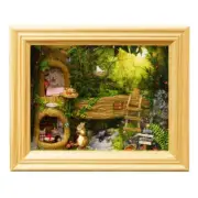 Totoro Forest Treehouse Photo Frame LED Light Dollhouse Miniature Doll House