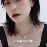 在飛比找ETMall東森購物網優惠-Esakoochi銀色愛心女歐泊項鏈